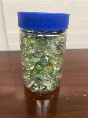 Vintage 135 cats eye glass marbles and Clear Glass Marbles